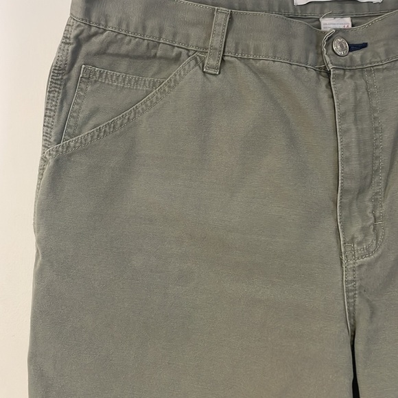 VTG Tommy Hilfiger Carpenter Pants 14 Green Crop ‘02 Y2K Olive Casual Loose Fit - Picture 13 of 16